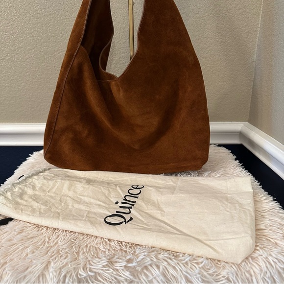 Quince Whiskey Brown Suede Hobo Bag - Picture 4 of 13
